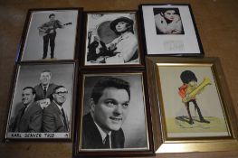 Various photographs and a picture including autographed photographs of Lisa Stansfield,