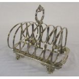 Large silver toast rack London 1838 maker George Pinner weight 9.