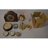 Various clocks including a 1930s mantle clock, Smiths clock,