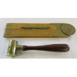 Vintage Rabone ruler with spirit level & adjustable powder measure