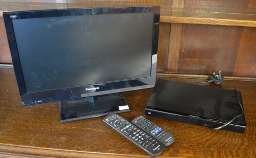 Small Panasonic Viera TV and a Panasonic DVD player