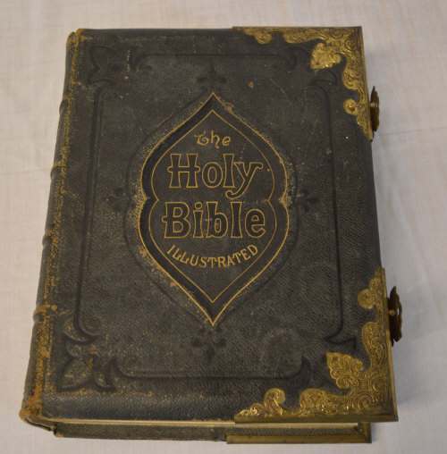 Large Victorian illustrated holy bible