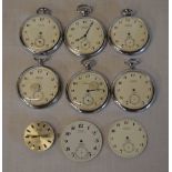 Various Montine of Switzerland pocket watches for parts/spares