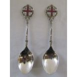 2 silver RNLI teaspoons London hallmarks weight 1.