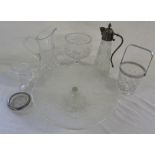 Assorted cut glass inc cake stand,