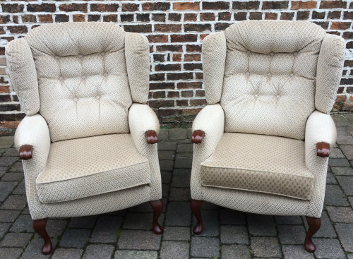 Pair of modern upholstered armchairs