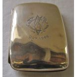 Silver cigarette case 'Oct 1903' Birmingham 1903 weight 2.