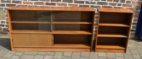 Glass fronted display bookcase and another bookcase
