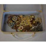 Estee Lauder vanity box with vintage costume jewellery