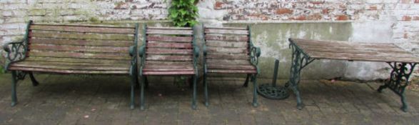 Garden bench, 2 chairs,