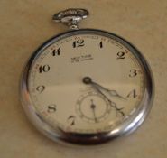 Montine of Switzerland nickel chrome railway pocket watch,