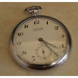 Montine of Switzerland nickel chrome railway pocket watch,