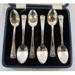 Cased set of silver teaspoons Sheffield 1934 King George V Royal Jubilee 1910-35 weight 1.