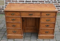 Pitch pine Victorian kneehole desk