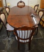 Twin pedestal Regency style dining table and 6 chairs