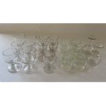 Selection of vintage glassware inc 2 Victorian 1 gill measures (one with VR monogram),