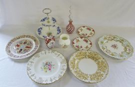 Assorted cabinet plates inc Spode, Royal Crown Derby and Coalport, Royal Grafton cake stand,