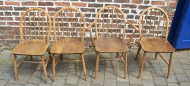 4 Ercol style chairs including a carver