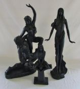 3 large figurines (2 female figures by Leonardo Collection,
