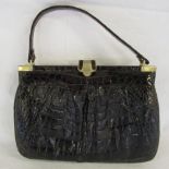Vintage crocodile skin handbag