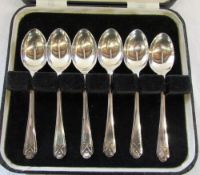 Cased set of silver golfing teaspoons Sheffield 1933 weight 2.