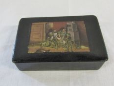 Vintage snuff box depicting domestic scene