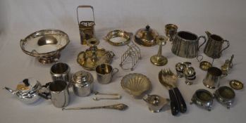 Large quantity of silver plate including an ornate chamberstick