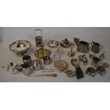 Large quantity of silver plate including an ornate chamberstick