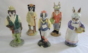 5 Beswick Country folk figures inc Shepherd Sheep dog,