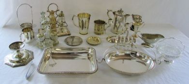 Various silver plate inc toast rack & condiment sets