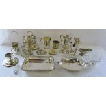 Various silver plate inc toast rack & condiment sets