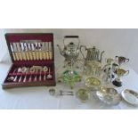 Selection of silver plate inc canteen of cutlery,