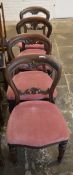 4 Victorian balloon back chairs