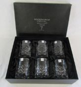 Boxed set of Rockingham Crystal glasses (1 with small chip)