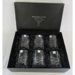 Boxed set of Rockingham Crystal glasses (1 with small chip)