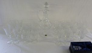 French crystal glass ewer/claret jug with matching wine glasses (6), large wine glasses (5),