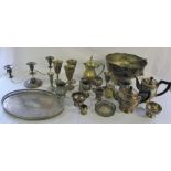 Quantity of silver plate inc punch bowl,