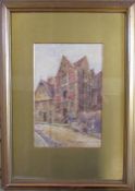 Watercolour of a street scene by Elliot Ettwell signed and dated lower right 08' 36 cm x 51 cm