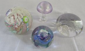 Assorted glass paperweights inc Caithness