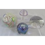 Assorted glass paperweights inc Caithness