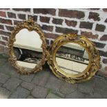 2 ornate gilt wall mirrors