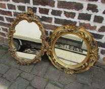 2 ornate gilt wall mirrors