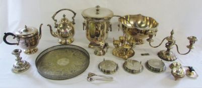 Assorted silver plate inc ice bucket,