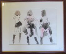 Impressionist watercolour of three semi nudes by Peter Collins (1923-2001) Stanley Studios Chelsea