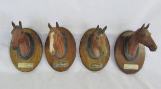 4 Beswick horse plaques - Red Rum, The Minstrel,