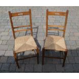 Pair of rush seated chairs