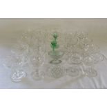 Selection of vintage champagne glasses etc