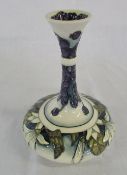 Moorcroft vase decorated with blueberries and flowers, impressed mark,