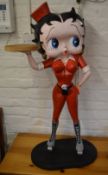 Large Betty Boop figure dressed as an American roller diner waitress