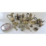 Selection of silver plate inc tea services